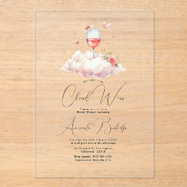 Elegantes Cloud Wine Clear Brautparty Acryleinladungen