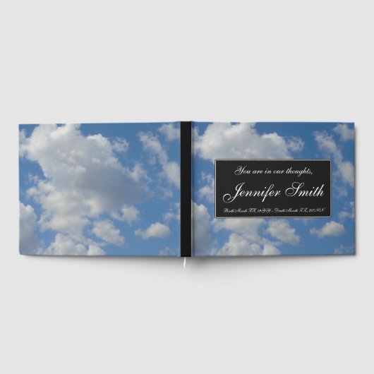 Elegantes, Cloudy Blue Sky Beileid Guestbook Gästebuch (Voll)