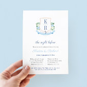 Elegantes Coastal Monogram Probe Dinner Einladung