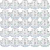 Elegantes Coastal Wedding Monogram Aufkleber (Vorderseite)