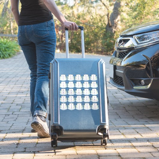 Elegantes Coastal Wedding Monogram Aufkleber (Koffer Insitu)