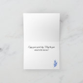 Elegantes Cobalt Blue Tropical Blätter zum Geburts Karte (Innenseite)