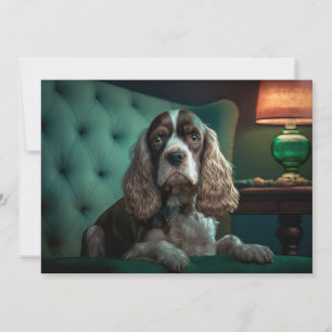Elegantes Cocker Spaniel-Klassiker-Porträt-Design Karte