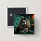 Elegantes Cocker Spaniel Klassisches Porträt-Desig Button (Vorne & Hinten)