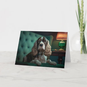 Elegantes Cocker Spaniel Klassisches Porträt-Desig Karte