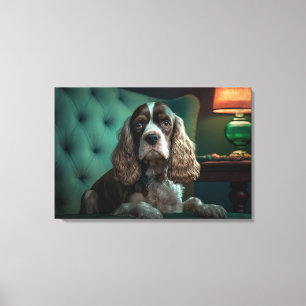 Elegantes Cocker Spaniel Klassisches Porträt-Desig Leinwanddruck