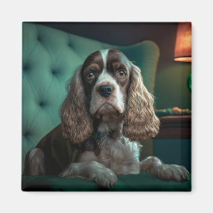 Elegantes Cocker Spaniel Klassisches Porträt-Desig Magnet