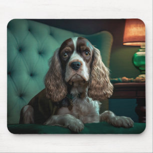 Elegantes Cocker Spaniel Klassisches Porträt-Desig Mousepad