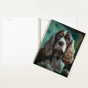 Elegantes Cocker Spaniel Klassisches Porträt-Desig Planer