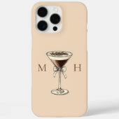Elegantes Cocktail Coquette Bow Initials Monogramm Case-Mate iPhone Hülle (Rückseite)