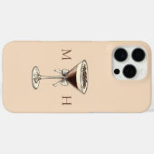 Elegantes Cocktail Coquette Bow Initials Monogramm Case-Mate iPhone Hülle (Rückseite (Horizontal))