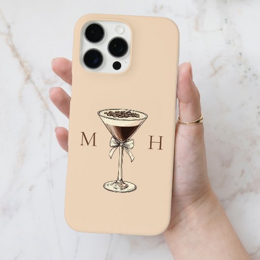 Elegantes Cocktail Coquette Bow Initials Monogramm Case-Mate iPhone Hülle
