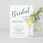 Elegantes Cocktail-Glass-Brautparty Einladung (Stehend Vorderseite)