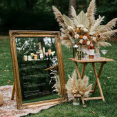 Elegantes Cocktail Hochzeitsmenü Bar Fensteraufkleber