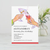 Elegantes Cocktail Party zum 75. Geburtstag Einladung (Stehend Vorderseite)