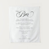 Elegantes Cocktailmenü für Hochzeiten Bar Wandteppich (Vorderseite)