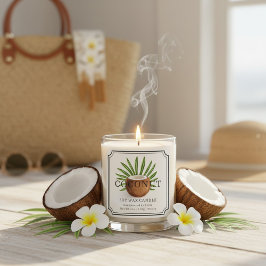 Elegantes Coconut Soy Wax Candle Business Label Quadratischer Aufkleber