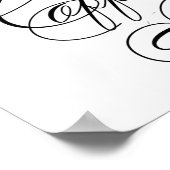 Elegantes Coffee Bar Black Script | Horizontale Ta Poster (Ecke)