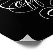 Elegantes Coffee Bar White Script | Horizontale Ta Poster (Ecke)