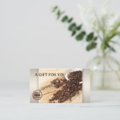 Elegantes Coffee Foto Geschenkgutschein Rabattkarte (Stehend Vorderseite)
