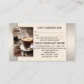 Elegantes Coffee Foto Geschenkgutschein Rabattkarte (Rückseite)