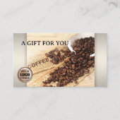Elegantes Coffee Foto Geschenkgutschein Rabattkarte (Vorderseite)