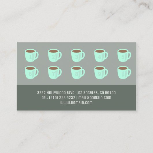 Elegantes Coffee Shop Loyalty Punch Treuekarte (Rückseite)