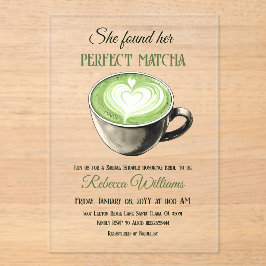 Elegantes Coffee Theme Perfect Matcha Brautparty Acryleinladungen