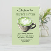 Elegantes Coffee Theme Perfect Matcha Brautparty Einladung (Stehend Vorderseite)