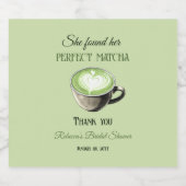 Elegantes Coffee Theme Perfect Matcha Brautparty Schaumweinetikett (Einzelnes Label)