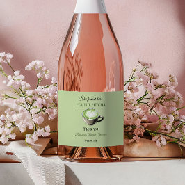 Elegantes Coffee Theme Perfect Matcha Brautparty Schaumweinetikett