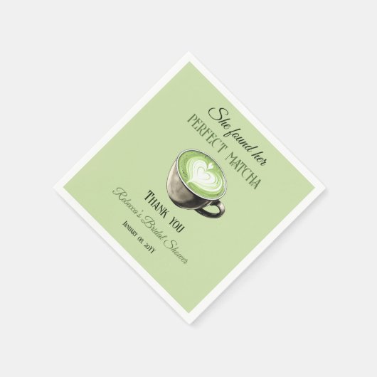 Elegantes Coffee Theme Perfect Matcha Brautparty Serviette (Ecke)