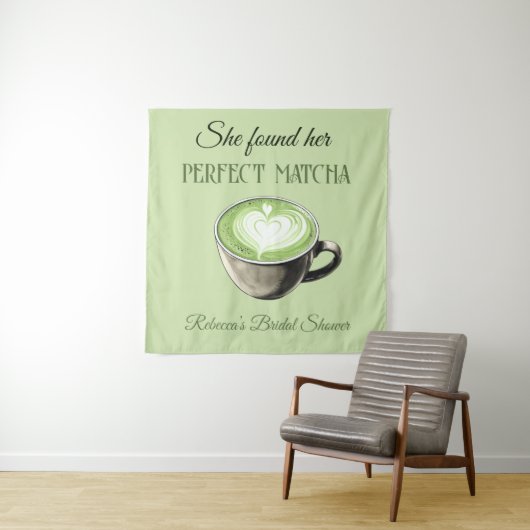Elegantes Coffee Theme Perfect Matcha Brautparty Wandteppich (Beispiel)