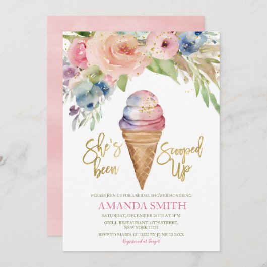 Elegantes Colorful Ice Splash Brautparty Einladung (Vorne/Hinten)