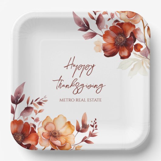 Elegantes Company Erntedank Party Pappteller (Vorderseite)