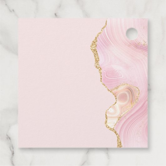 Elegantes Confirmation Cross Pink Gold Agate Party Geschenkanhänger (Rückseite)