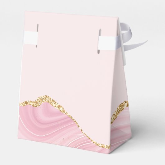 Elegantes Confirmation Cross Pink Gold Agate Party Geschenkschachtel (Rückseite)