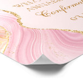 Elegantes Confirmation Cross Pink Gold Agate Party Poster (Ecke)