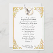 Elegantes Confirmation Gold Frame Dove Design Einladung (Vorderseite)