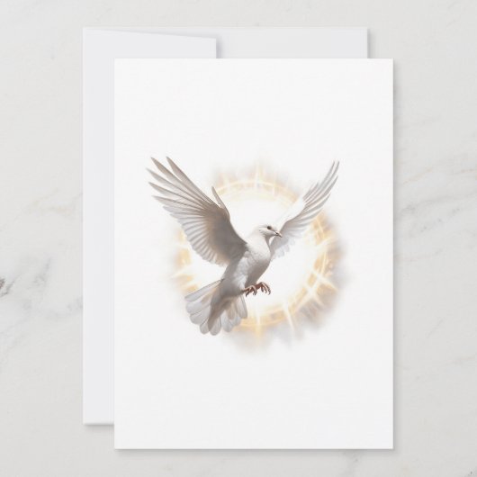 Elegantes Confirmation Gold Frame Dove Design Einladung (Rückseite)