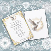 Elegantes Confirmation Gold Frame Dove Design