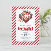 Elegantes Cookie Exchange Party Blau Rot Einladung (Stehend Vorderseite)