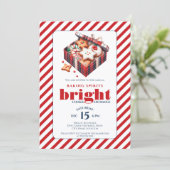 Elegantes Cookie Exchange Party Blau Rot Einladung (Stehend Vorderseite)