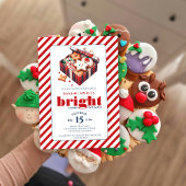 Elegantes Cookie Exchange Party Blau Rot Einladung