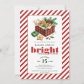 Elegantes Cookie Exchange Rotes grünes Party Einladung (Vorderseite)