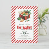 Elegantes Cookie Exchange Rotes grünes Party Einladung (Stehend Vorderseite)