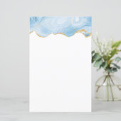 Elegantes Cooles Blue Agate mit Gold Glitzer Ribbo (Stehend Vorderseite)