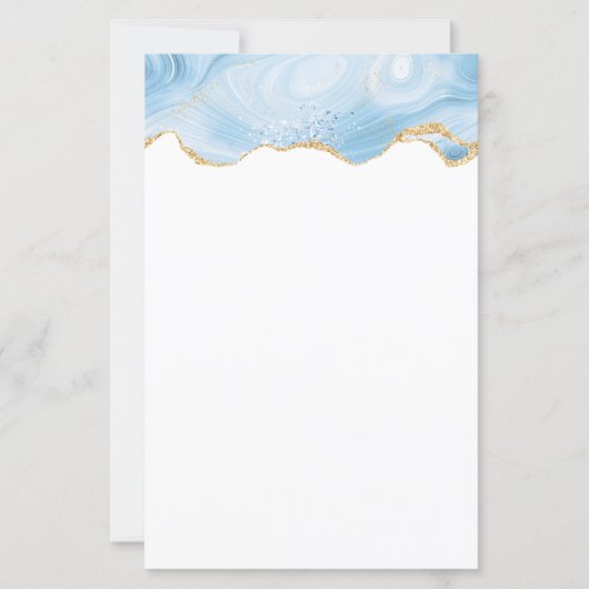 Elegantes Cooles Blue Agate mit Gold Glitzer Ribbo (Vorderseite)