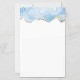 Elegantes Cooles Blue Agate mit Gold Glitzer Ribbo