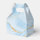 Elegantes Cooles Blue Agate mit Gold Glitzer Ribbo Geschenkschachtel (Rückseite)